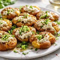 Smashed Potatoes with Boursin and Scallions