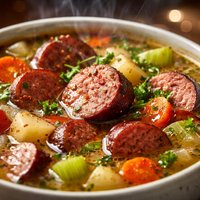 Smoked Beef Sausage Soup