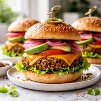 Smoked Cheddar and Lentil Burgers