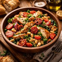 Smoked Chicken Chorizo and White Bean Salad