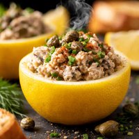 Smoked Mackerel Pate in Lemon Cups