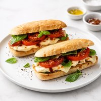 Smoked Mozzarella Sandwiches with Tomatoes Two Ways
