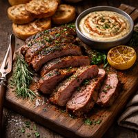Smoked Paprika Lamb with Eggplant Aioli
