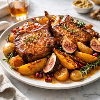 Smoked Pork Chops with Autumn Fruits and Applejack