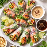 Smoked Salmon and Asian Cucumber Salad Rolls