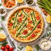 Smoked Salmon and Asparagus Quiche