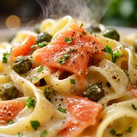 Smoked Salmon and Capers in a Champagne Sauce for Pasta