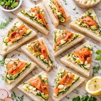 Smoked Salmon and Egg Salad Tea Sandwiches
