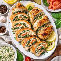 Smoked Salmon and Spinach Stuffed Chicken