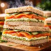 Smoked Salmon and Wasabi Tea Sandwiches