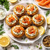 Smoked Salmon Muffins with Herb Cheese
