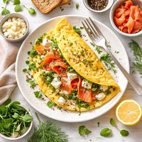 Smoked Salmon Omelet with Herbs