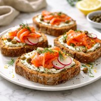 Smoked Salmon on Irish Soda Bread Crostini
