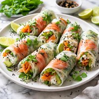 Smoked Salmon Rice Paper Wraps