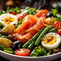 Smoked Salmon Salad Nicoise Style