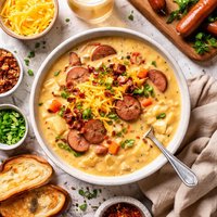 Smoked Sausage Beer Cheese Soup