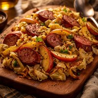 Smoked Sausage with Cabbage and Apples