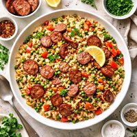 Smoked Sausage with Rice Pilaf