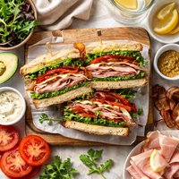 Smoked Turkey and Country Ham Salad Sandwich