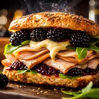 Smoked Turkey Mozzarella and Blackberry Sandwiches