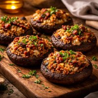 Smokey Roasted Stuffed Portabella Mushrooms