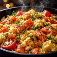 Smokey the Salmon Smoked Salmon Scramble