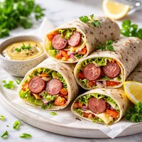 Smokie Wraps with Honey Dijon Dipping Sauce