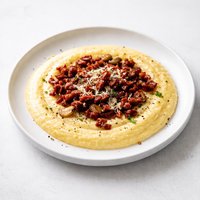 Smoky Creamy Polenta with Sun Dried Tomatoes