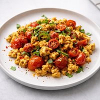 Smoky Scrambled Tofu with Tomatoes and Chile by Deborah Madison