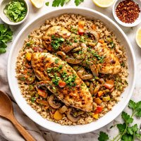 Smothered Chicken with Brown Rice