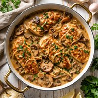 Smothered Chicken with Mushrooms and Onions