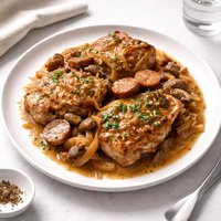 Smothered Pork Chops and Sausage