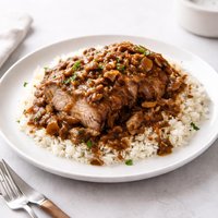 Smothered Pork Roast Over Rice