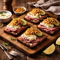 Smushi 4 Roast Beef with Remoulade Horseradish and Fried Onion
