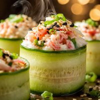 Snow Crab Filled Cucumber Rolls
