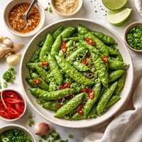 Snow Peas with Sesame Dressing