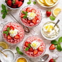 Snowcapped Pink Strawberry Mountains Strawberry Granita