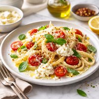 So Easy Ricotta and Fettuccine with Tomatoes