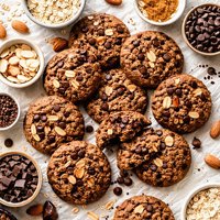 Soft Chocolate Almond Oatmeal Cookies
