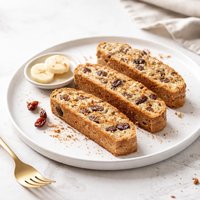 Soft Cinnamon Raisin Banana Biscotti with a Crunch
