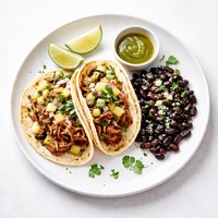 Soft Pork Tacos with Spicy Black Beans