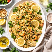 Sole Almondine with Shrimp