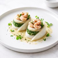 Sole Filets Stuffed with Spinach Mousse and Shrimp