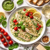 Sole with Pesto Cream