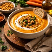 Somewhat Healthier Creamy Spicy Carrot Soup