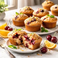 Sour Cherry Citrus Muffins