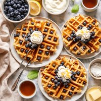 Sour Cream Blueberry Waffles