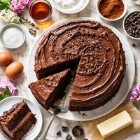Sour Cream Fudge Layer Cake with Chocolate Rum Frosting