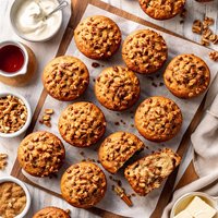 Sour Cream Maple Walnut Muffins