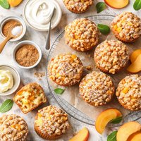 Sour Cream Peach Muffins
